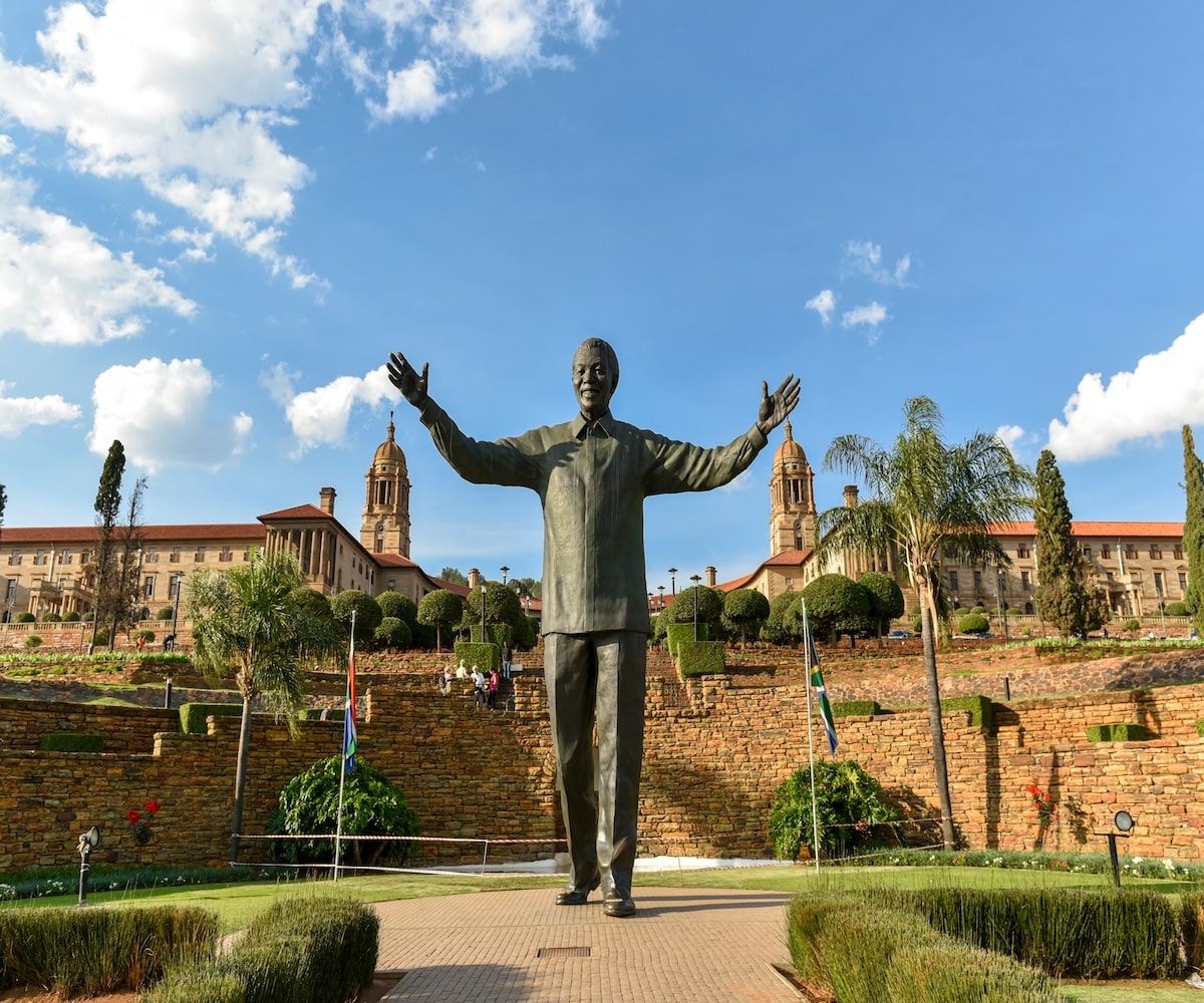 The Statue of Nelson Mandela at the Union Buildings, Pretoria, South Africa.