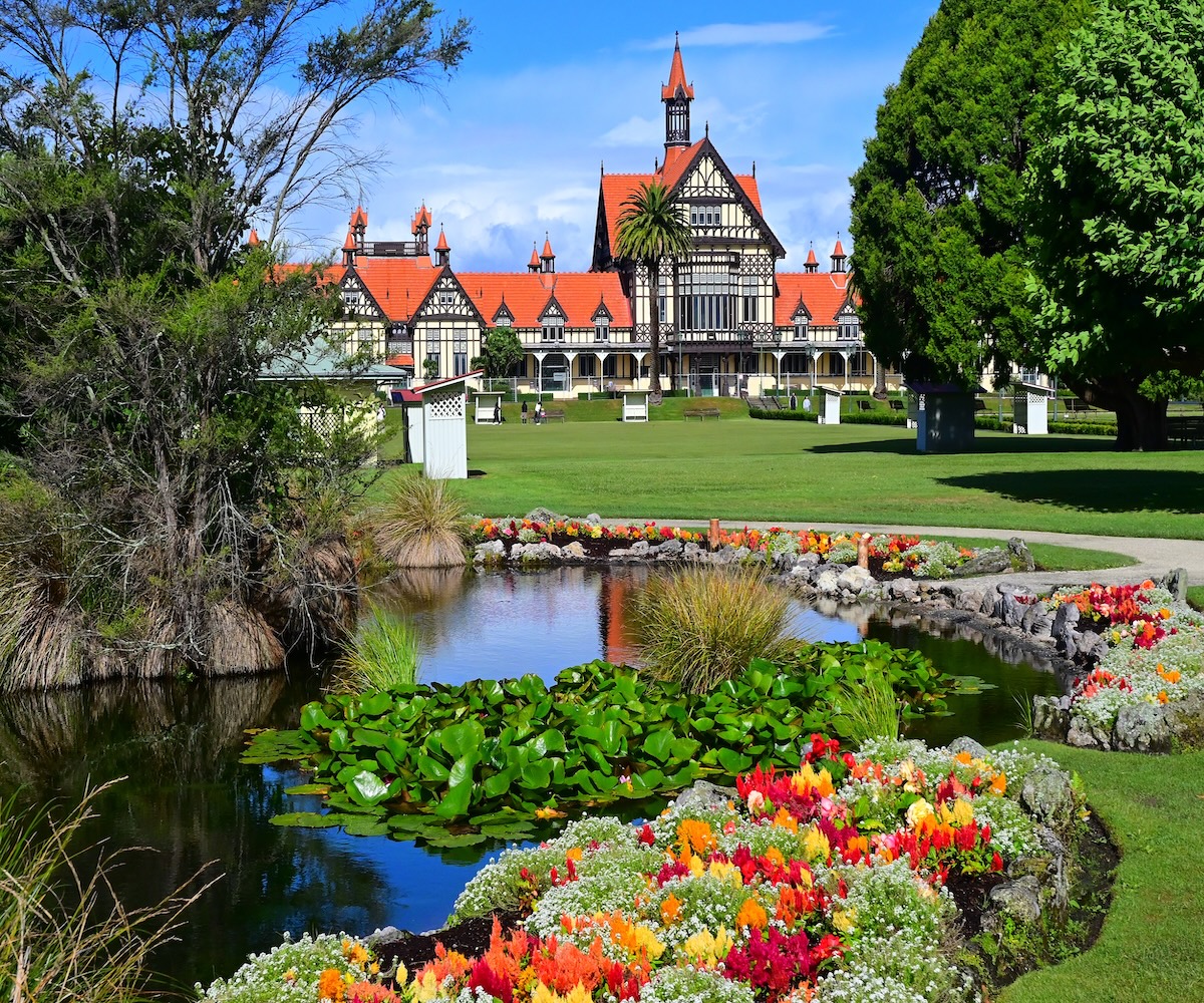 Government Gardens with Rotorua Museum in Rotorua, New Zealand